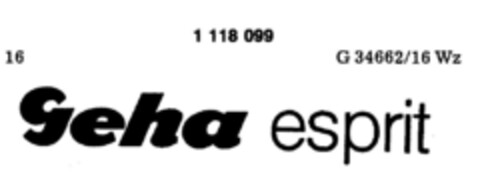Geha esprit Logo (DPMA, 21.08.1987)