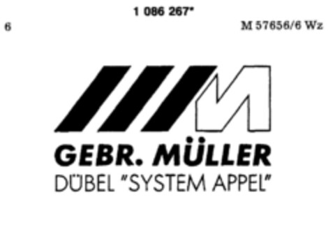 GEBR. MÜLLER DÜBEL "SYSTEM APPEL" Logo (DPMA, 23.11.1985)