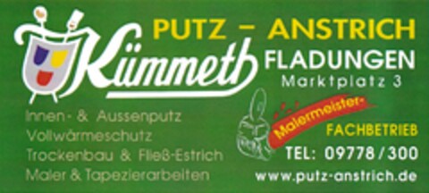 Kümmeth FLADUNGEN PUTZ - ANSTRICH Logo (DPMA, 10/07/2014)