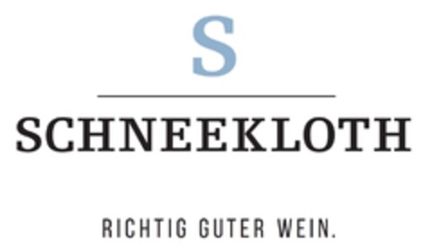 S SCHNEEKLOTH RICHTIG GUTER WEIN. Logo (DPMA, 03.11.2016)