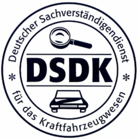 DSDK-Deutscher Sachverständigendienst für das Kraftfahrzeugwesen Logo (DPMA, 23.01.2006)