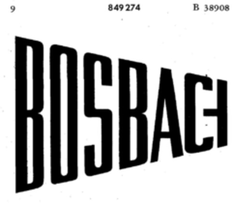 BOSBACH Logo (DPMA, 09/14/1967)