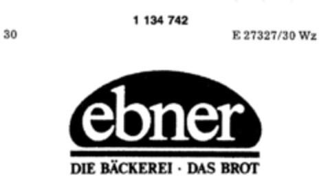 ebner DIE BÄCKEREI . DAS BROT Logo (DPMA, 29.01.1988)