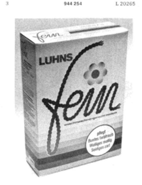 LUHNS fein waschmaschinengerecht modern Logo (DPMA, 23.01.1975)