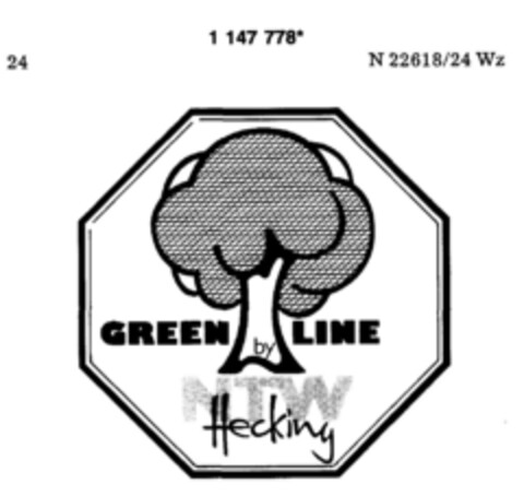 GREEN LINE BY Hecking Logo (DPMA, 08/31/1989)