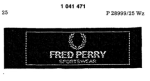 FRED PERRY SPORTSWEAR Logo (DPMA, 19.01.1982)