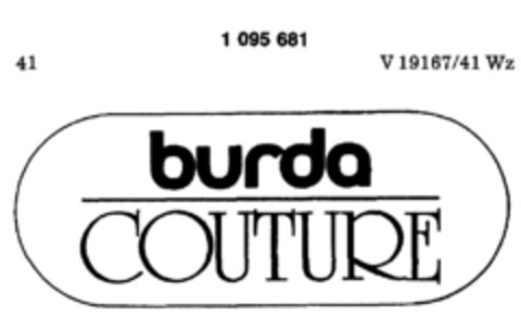 burda COUTURE Logo (DPMA, 11/16/1984)