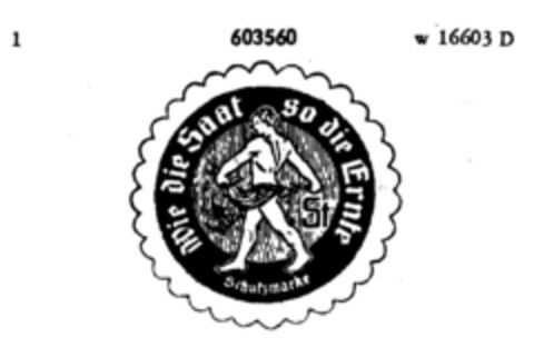 Wie die Saat so die Ernte Schutzmarke Logo (DPMA, 20.04.1949)