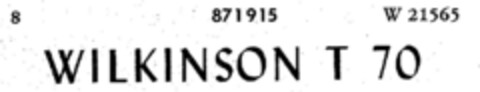 WILKINSON T 70 Logo (DPMA, 06/30/1969)