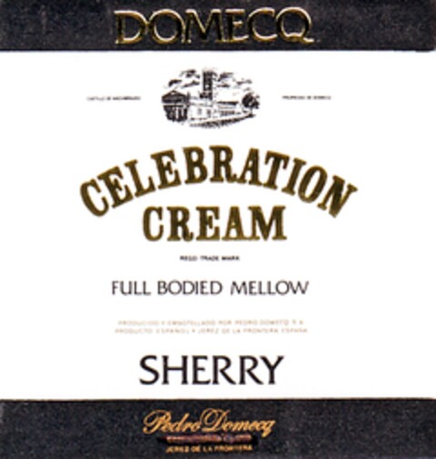 DOMECQ CELEBRATION CREAM SHERRY Logo (DPMA, 11/20/1975)