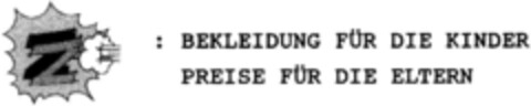 Z : BEKLEIDUNG FÜR DIE KINDER Logo (DPMA, 11/03/1992)