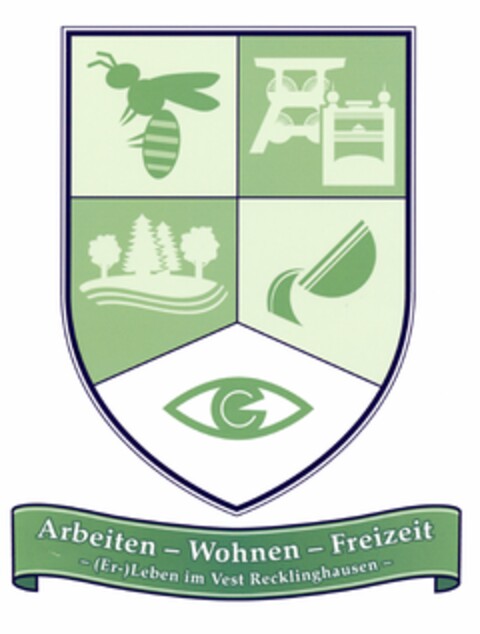 Arbeiten- Wohnen- Freizeit - (Er-)Leben im Vest Recklinghausen - Logo (DPMA, 31.03.2004)