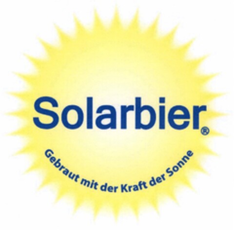 Solarbier Gebraut mit der Kraft der Sonne Logo (DPMA, 06.03.2007)