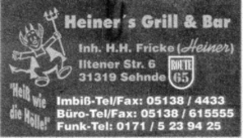 Heiners's Grill & Bar Logo (DPMA, 17.03.1998)