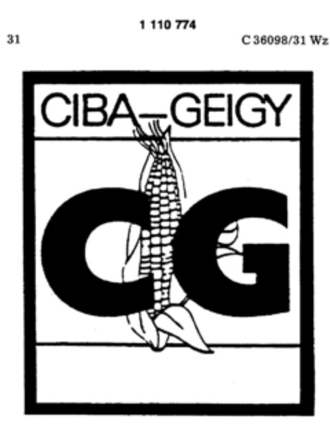 CIBA-GEIGY  CG Logo (DPMA, 09.02.1987)