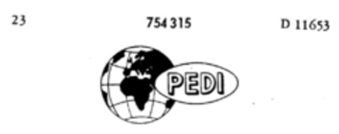 PEDI Logo (DPMA, 06/25/1960)