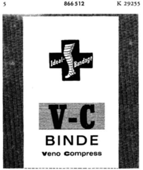 Ideal-Bandage V-C BINDE veno compress Logo (DPMA, 21.11.1968)