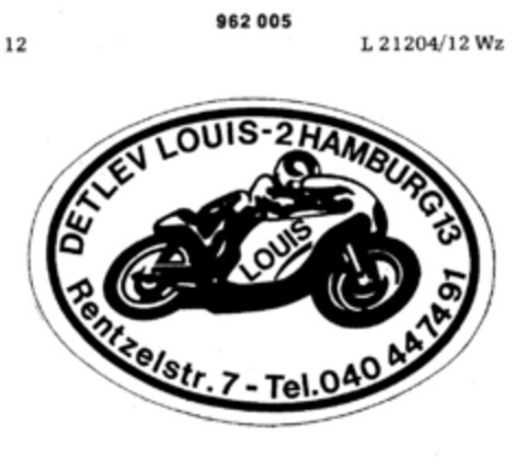 DETLEV LOUIS Logo (DPMA, 10/06/1976)