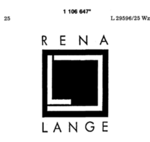 RENA LANGE Logo (DPMA, 05.12.1986)