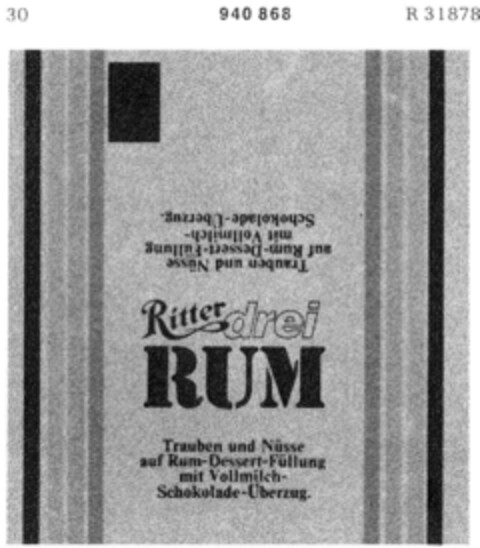 Ritter drei RUM Logo (DPMA, 04/18/1975)