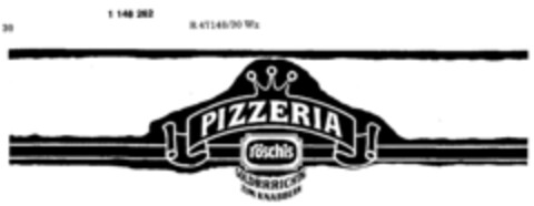 PIZZERIA röschis GOLDRICHTIG ZUM KNABBERN Logo (DPMA, 17.09.1988)