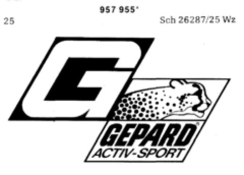 G  GEPARD ACTIV-SPORT Logo (DPMA, 01/12/1977)