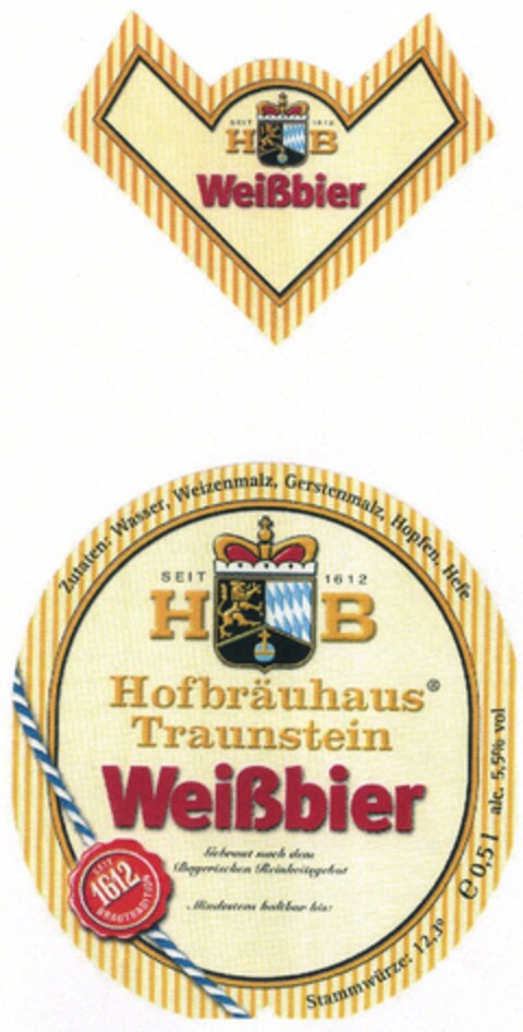 Hofbräuhaus Traunstein Weißbier Logo (DPMA, 12.05.2005)