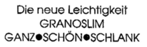 Die neue Leichtigkeit GRANOSLIM  GANZ · SCHÖN · SCHLANK Logo (DPMA, 12/18/1997)