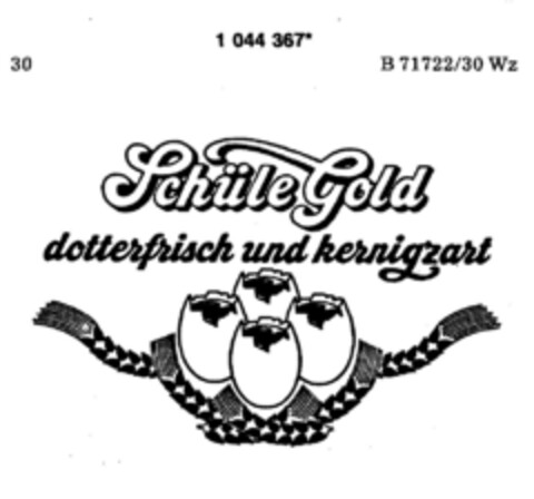 Schüle Gold dotterfrisch und kernigzart Logo (DPMA, 19.01.1983)