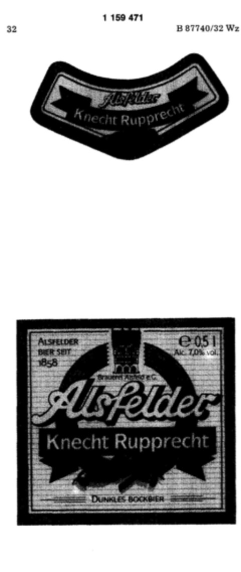 Alsfelder Knecht Rupprecht DUNKLES BOCKBIER Logo (DPMA, 07/06/1989)