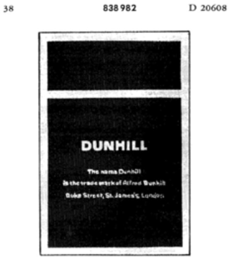 DUNHILL Logo (DPMA, 10.01.1967)