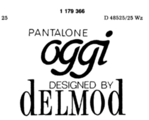 PANTALONE oggi DESIGNED BY dELMOd Logo (DPMA, 27.09.1990)