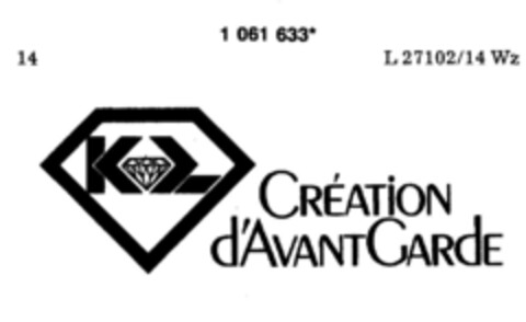 CREATION d`AVANTGARDE Logo (DPMA, 02/09/1984)