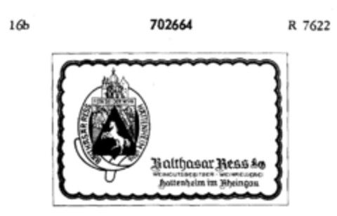 FEIN SEI DER WEIN Balthasar Ress Logo (DPMA, 04.03.1955)