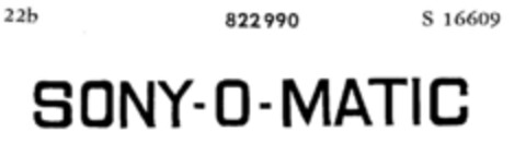 SONY-O-MATIC Logo (DPMA, 11.09.1964)