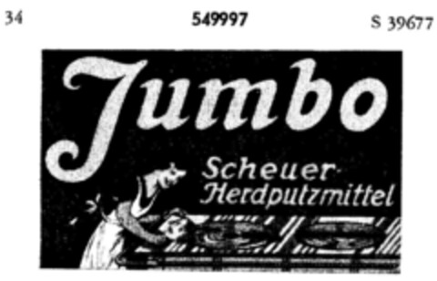 Jumbo Universal Scheuer-Herdputzmittel Logo (DPMA, 18.05.1937)