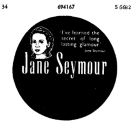 'I've learned the secret of long lasting glamour' Jane Seymour Logo (DPMA, 28.10.1955)