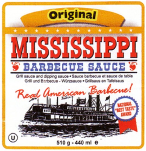 Original MISSISSIPPI BARBECUE SAUCE Logo (DPMA, 17.07.2009)