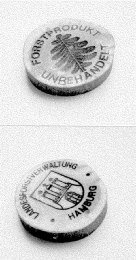 FORSTRPRODUKT UNBEHANDELT LANDESFORSTVERWALTUNG HAMBURG Logo (DPMA, 01.01.1995)