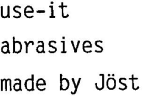 use-it abrasives made by Jöst Logo (DPMA, 07/01/1996)