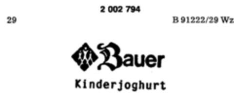 Bauer Kinderjoghurt Logo (DPMA, 07.11.1990)