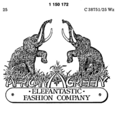 AFRICAN GREEN ELEFANTASTIC FASHION COMPANY Logo (DPMA, 27.02.1989)