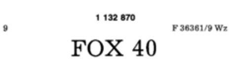 FOX 40 Logo (DPMA, 13.05.1988)