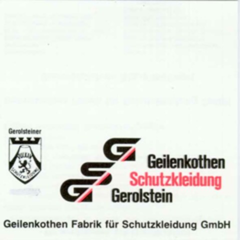 Geilenkothen Schutzkleidung Gerolstein Logo (DPMA, 27.08.1994)