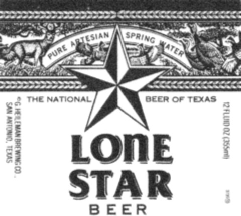 LONE STAR BEER Logo (DPMA, 20.09.1988)