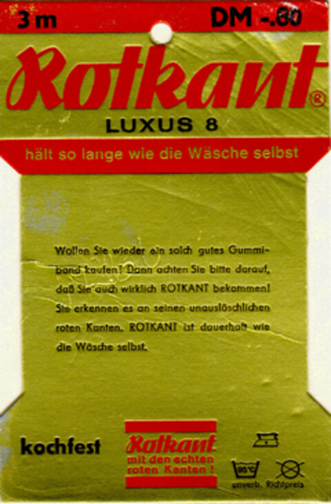 Rotkant  LUXUS 8 Logo (DPMA, 02/19/1971)