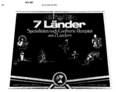 7 Länder Spezialitäten nach Confiserie-Rezepten aus 7 Ländern Logo (DPMA, 15.07.1977)