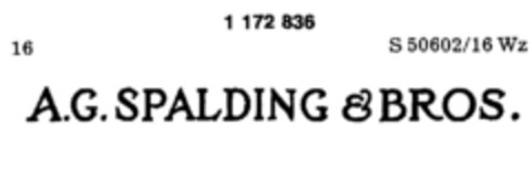 A.G. SPALDING & BROS. Logo (DPMA, 12.07.1990)