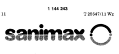 sanimax Logo (DPMA, 28.06.1986)