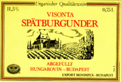 VISONTA SPÄTBURGUNDER Logo (DPMA, 06/26/1990)
